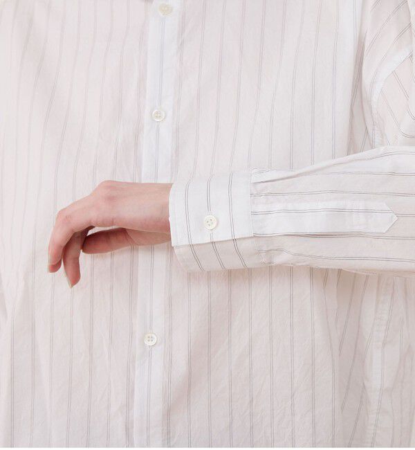 GALERIE VIE「コットンシルクブロード ドロップショルダーシャツ」|シャツ・ブラウス|