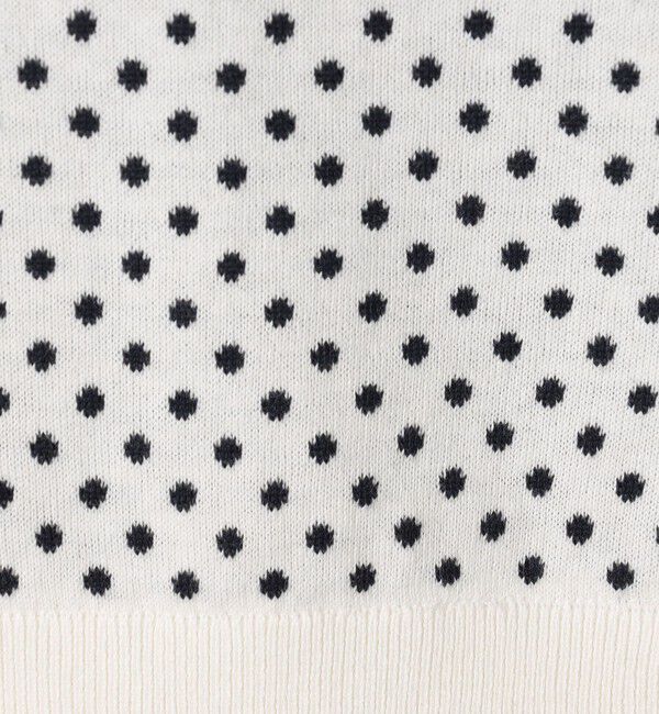 CABaN「コットンカシミヤ ドットジャカードクルーネックプルオーバー」|ニット・セーター|
