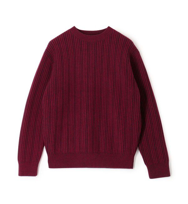 TOMORROWLAND MENS「ウールカシミヤシルク リブクルーネックプルオーバーニット」|ニット・セーター|38 ダークレッド