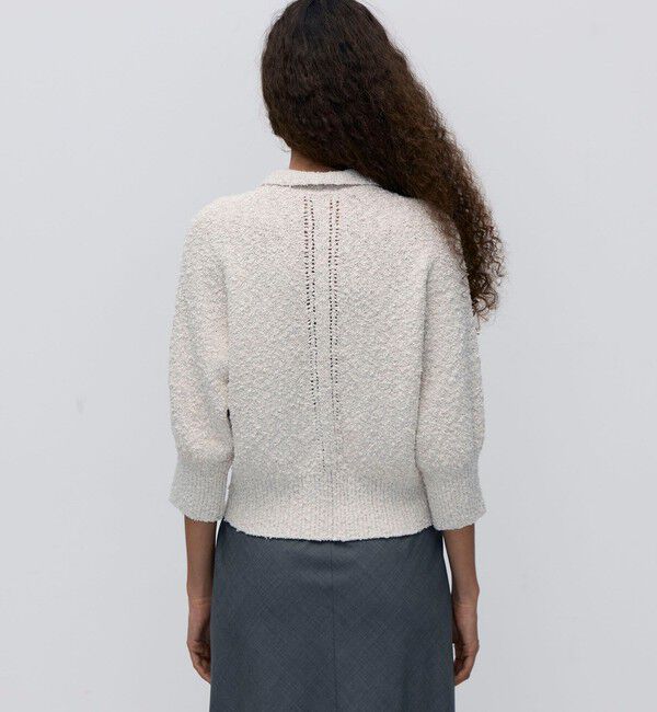 BACCA「ファンシーヤーン ポロカラーカーディガン」|カーディガン|