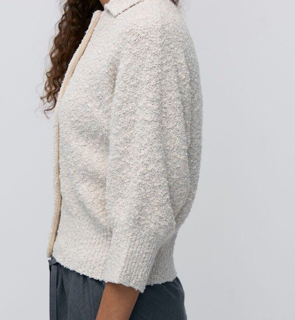 BACCA「ファンシーヤーン ポロカラーカーディガン」|カーディガン|