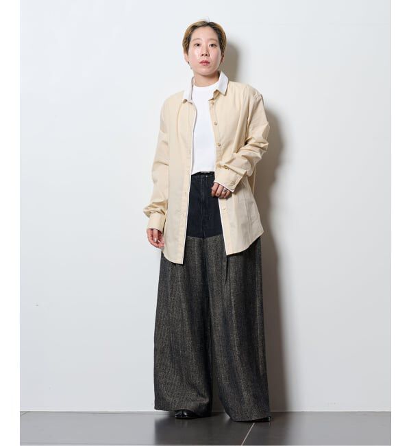  「TANAKA 別注 COMBI WIDE TROUSERS ST-232CS-HE[herringbone]：デニムパンツ」|デニム|