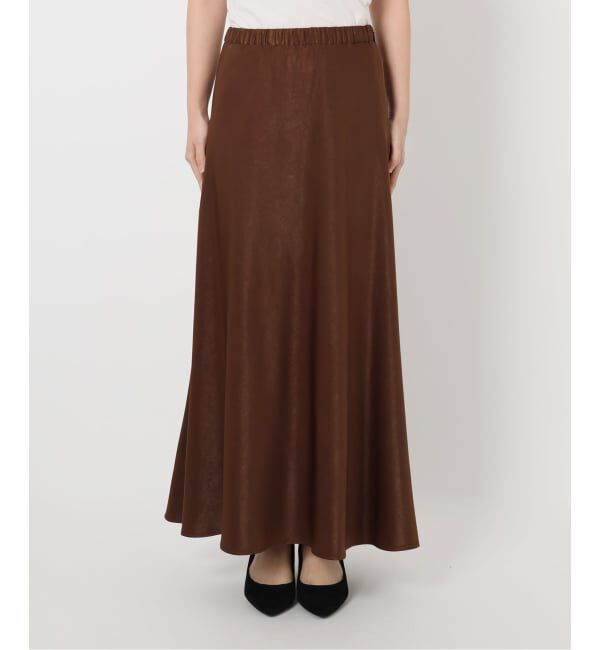 SLOBE IENA「《WEB限定カラー有り/追加》グロッシーサテンフレアスカート」|スカート|