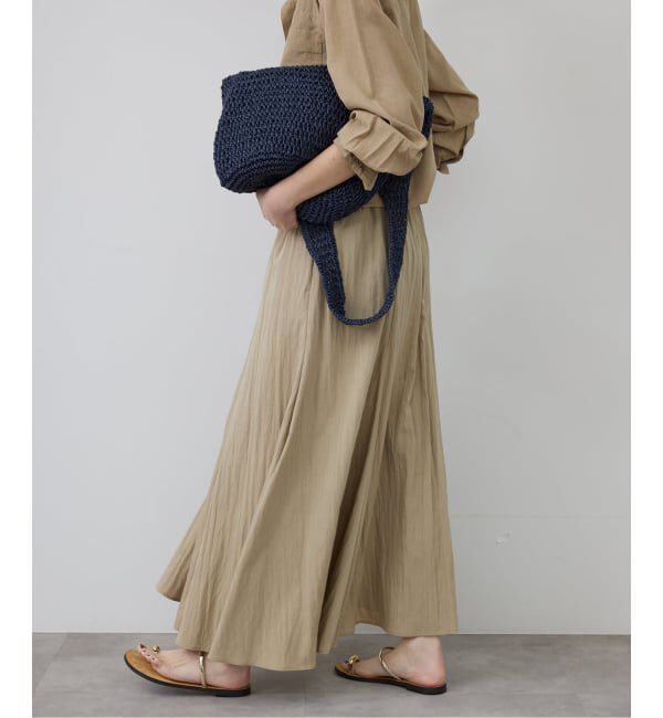 SLOBE IENA「ナイロンワッシャー切り替えギャザースカート」|スカート|