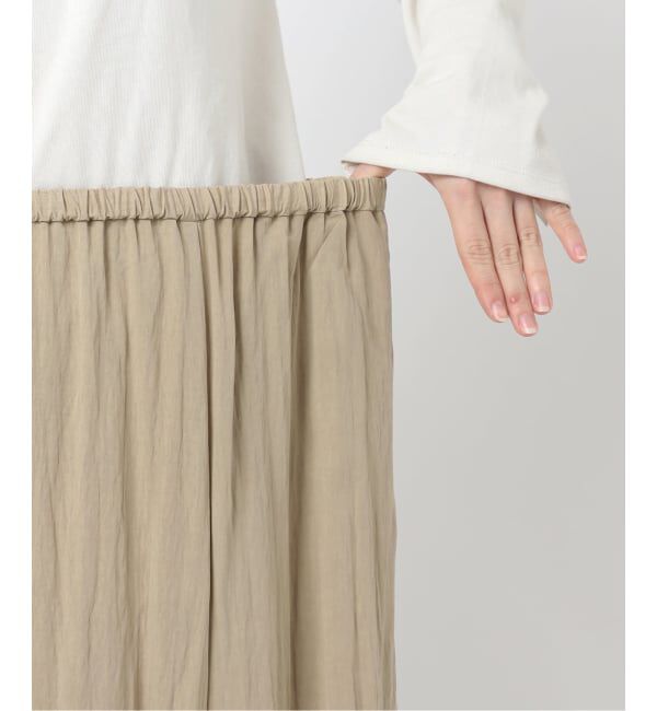 SLOBE IENA「ナイロンワッシャー切り替えギャザースカート」|スカート|