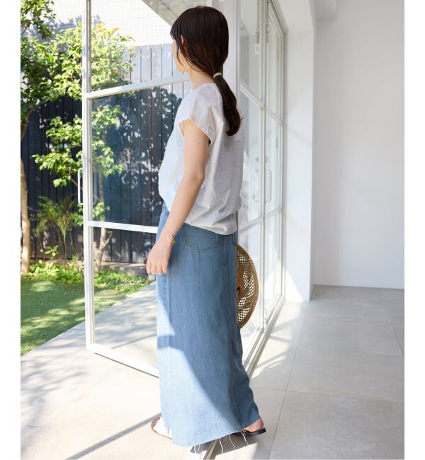 SLOBE IENA「《WEBのみ4サイズ展開》LE DENIM スリットフレアデニムスカート」|スカート|