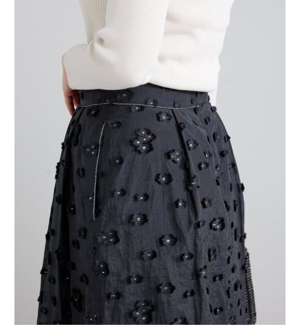 IENA「フラワージャガードタックスカート」|スカート|