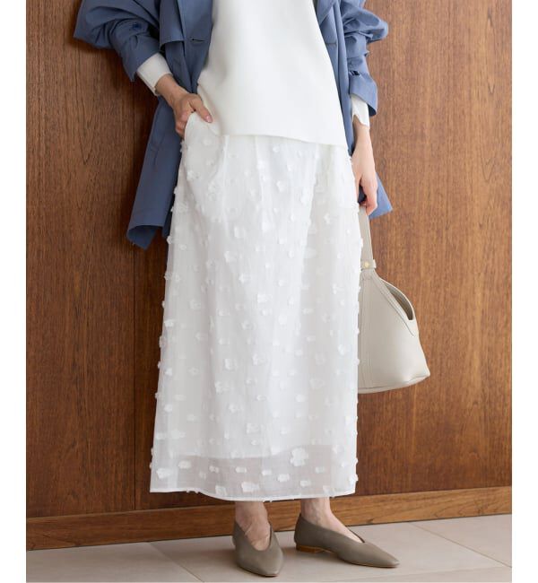 IENA「フラワージャガードタックスカート」|スカート|