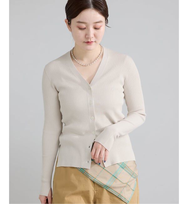 IENA「《新色/追加》ECO SPLASH リブVネックカーディガン」|カーディガン|