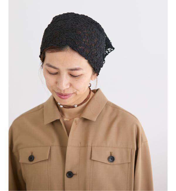 IENA「Flowerストレッチレース スカーフ」|バンダナ・スカーフ|