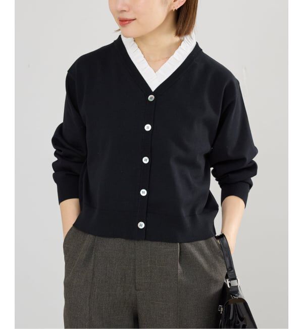 IENA「ウォッシャブル 2WAYフリルニットカーディガン」|カーディガン|