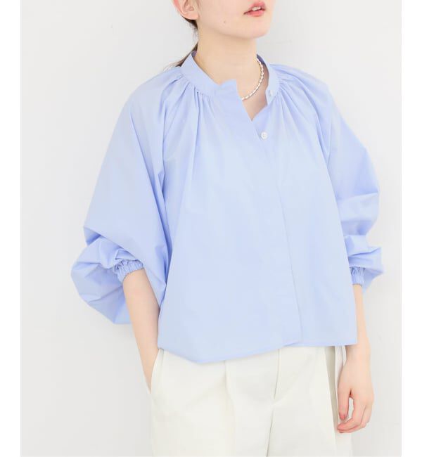 IENA「《予約》バンドカラーボリュームブラウス」|シャツ・ブラウス|