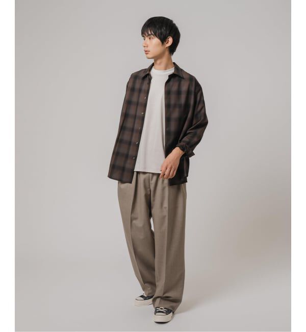 EDIFICE「SUPER 120&rsquo;s ウール チェック レギュラー シャツ」|シャツ・ブラウス|