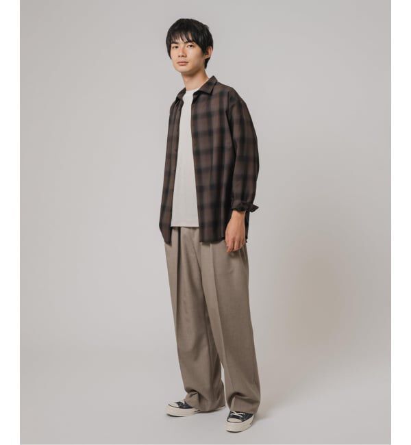 EDIFICE「SUPER 120&rsquo;s ウール チェック レギュラー シャツ」|シャツ・ブラウス|