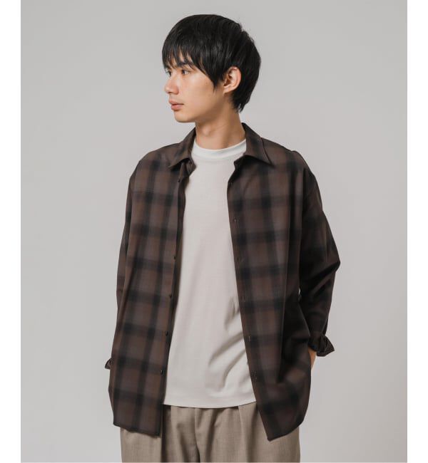 EDIFICE「SUPER 120&rsquo;s ウール チェック レギュラー シャツ」|シャツ・ブラウス|