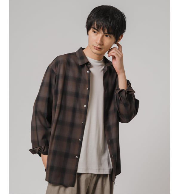 EDIFICE「SUPER 120&rsquo;s ウール チェック レギュラー シャツ」|シャツ・ブラウス|