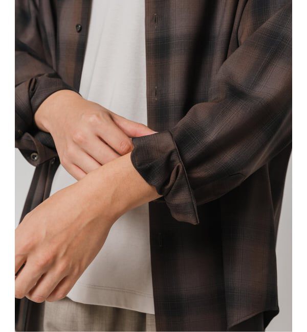 EDIFICE「SUPER 120&rsquo;s ウール チェック レギュラー シャツ」|シャツ・ブラウス|
