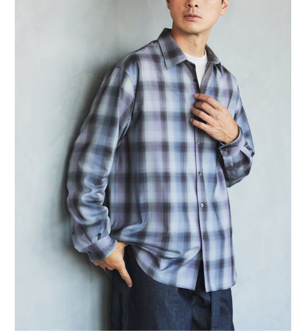 EDIFICE「SUPER 120&rsquo;s ウール チェック レギュラー シャツ」|シャツ・ブラウス|