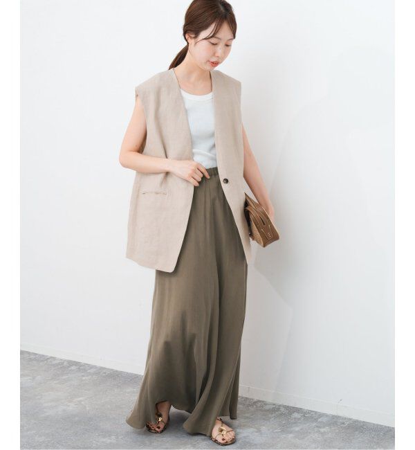 Spick and Span「《追加》ウォッシャブルキュプラフレアスカート」|スカート|