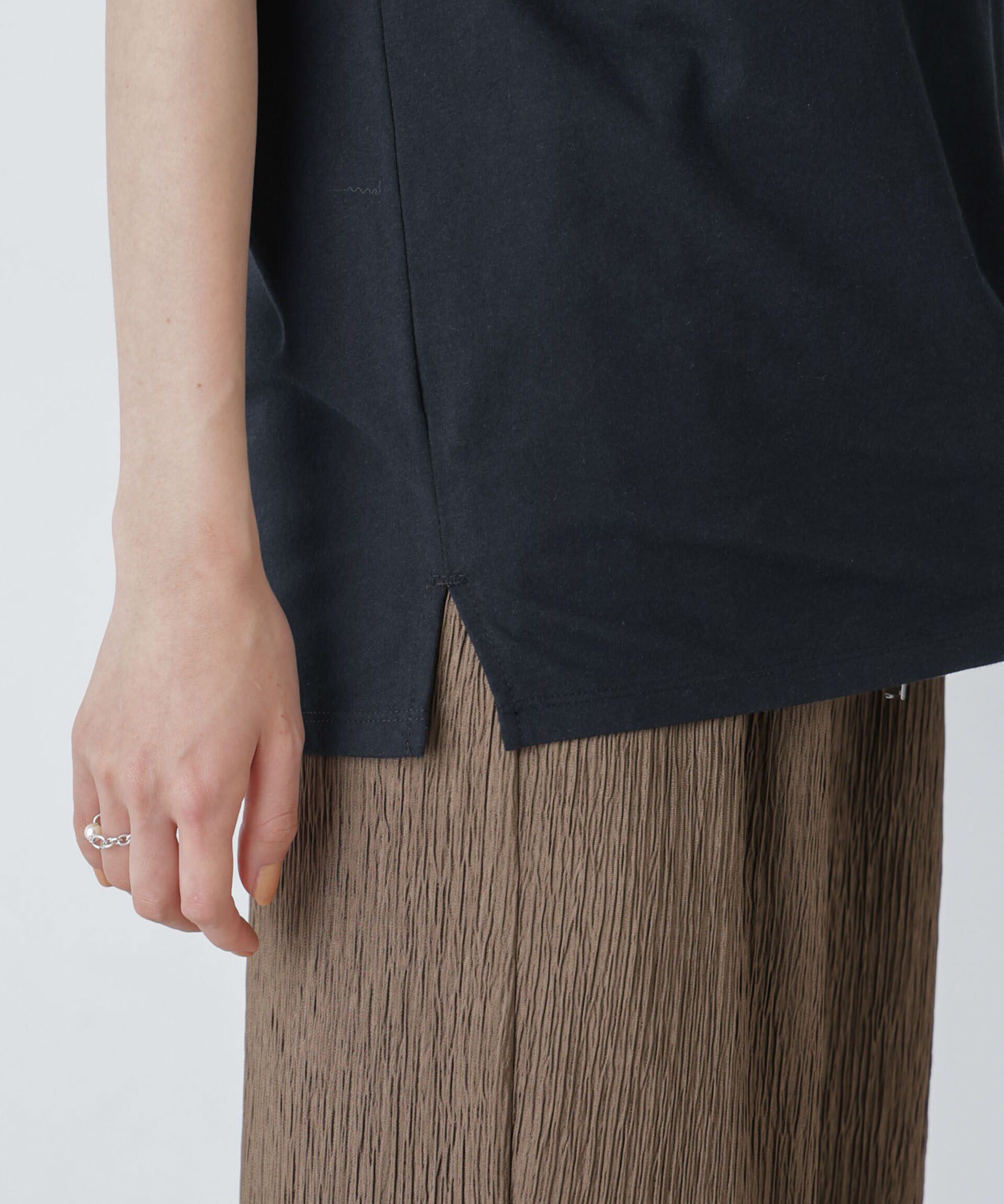 nano･universe「ノースリーブロゴプリントトップス」|Tシャツ・カットソー|