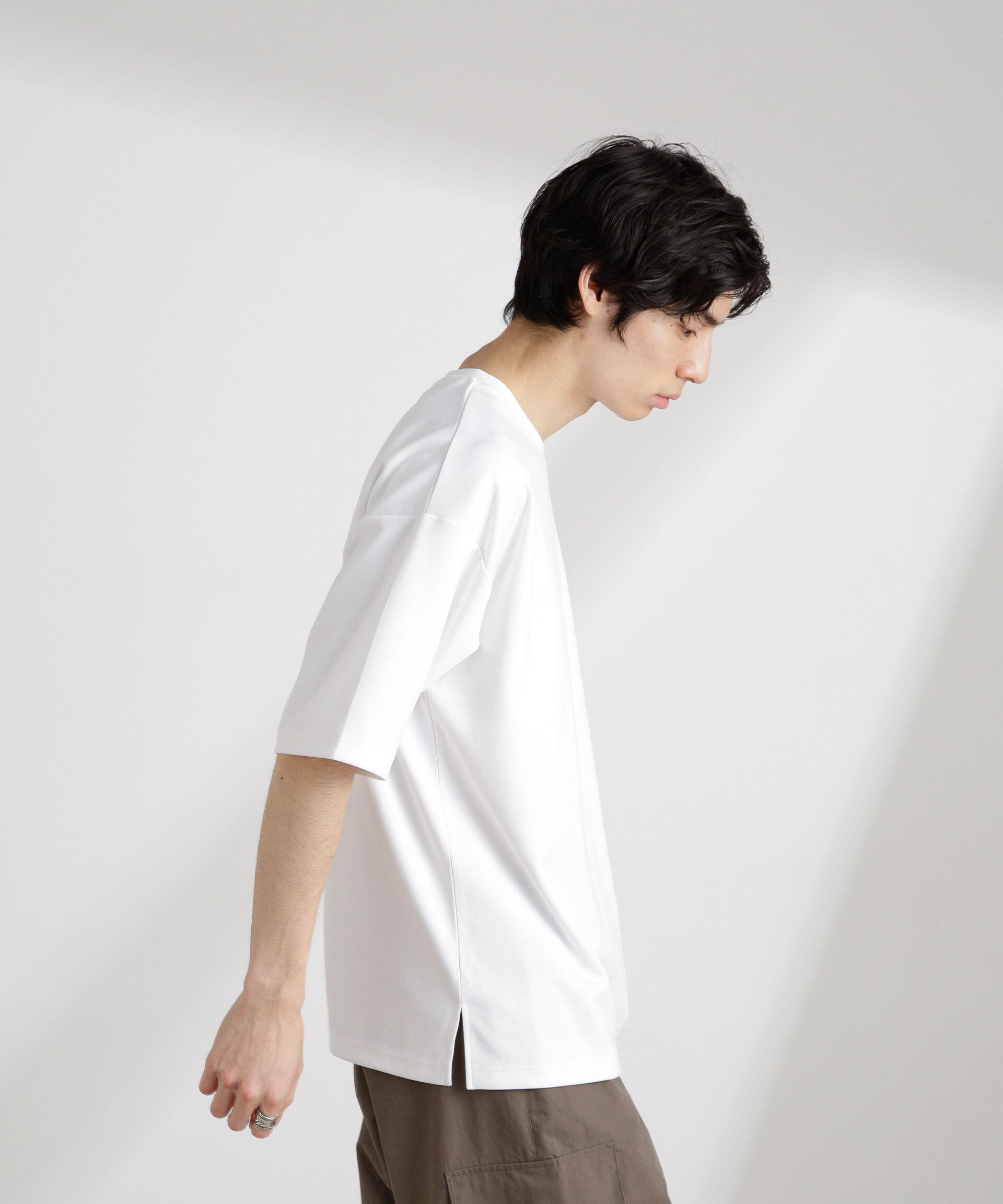 nano･universe「ワイドダンボールTシャツ 半袖」|Tシャツ・カットソー|