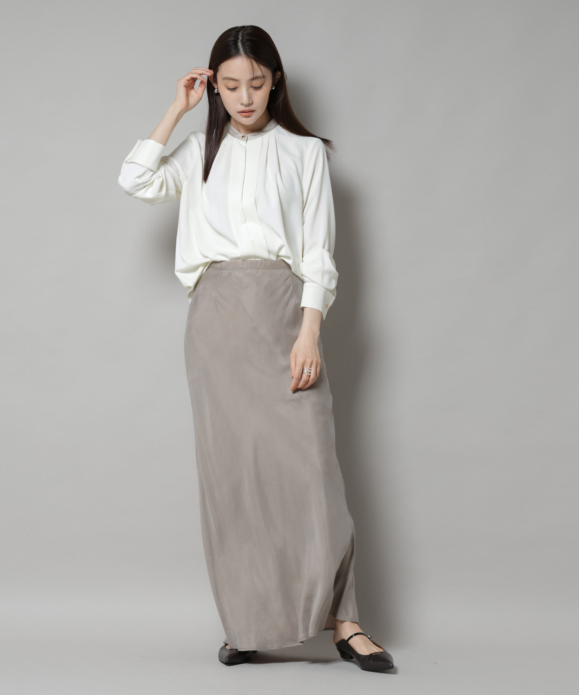 nano･universe「スタンドバイカラータックブラウス」|シャツ・ブラウス|