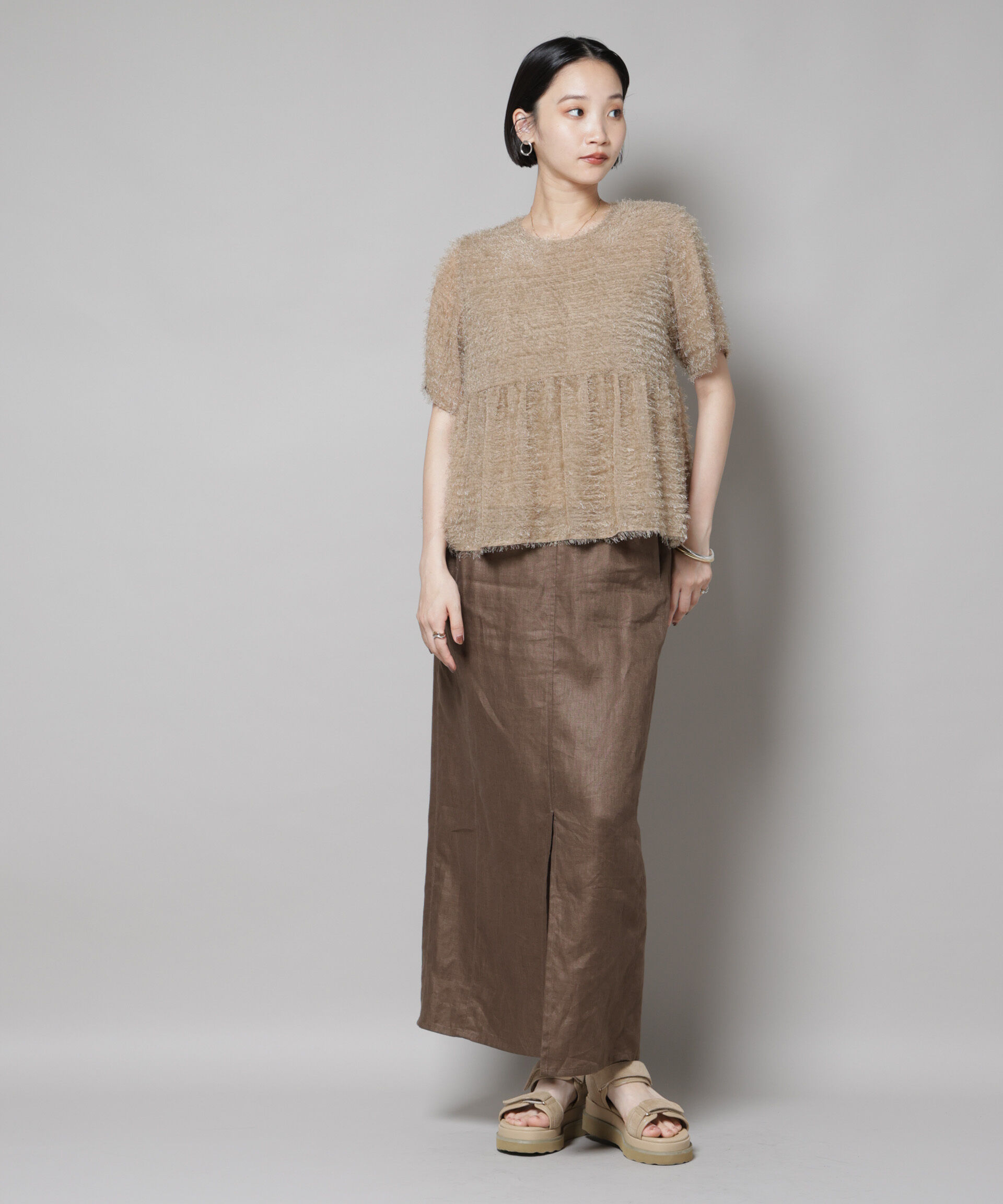 nano･universe「フリンジシフォンギャザーブラウス(セットアップ可)」|シャツ・ブラウス|