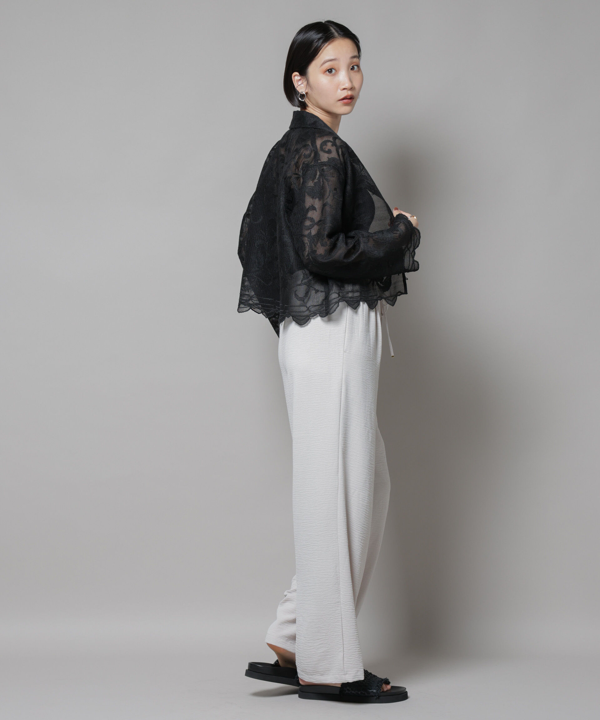 nano･universe「イージードロストワイドパンツ(セットアップ可)」|チノ|