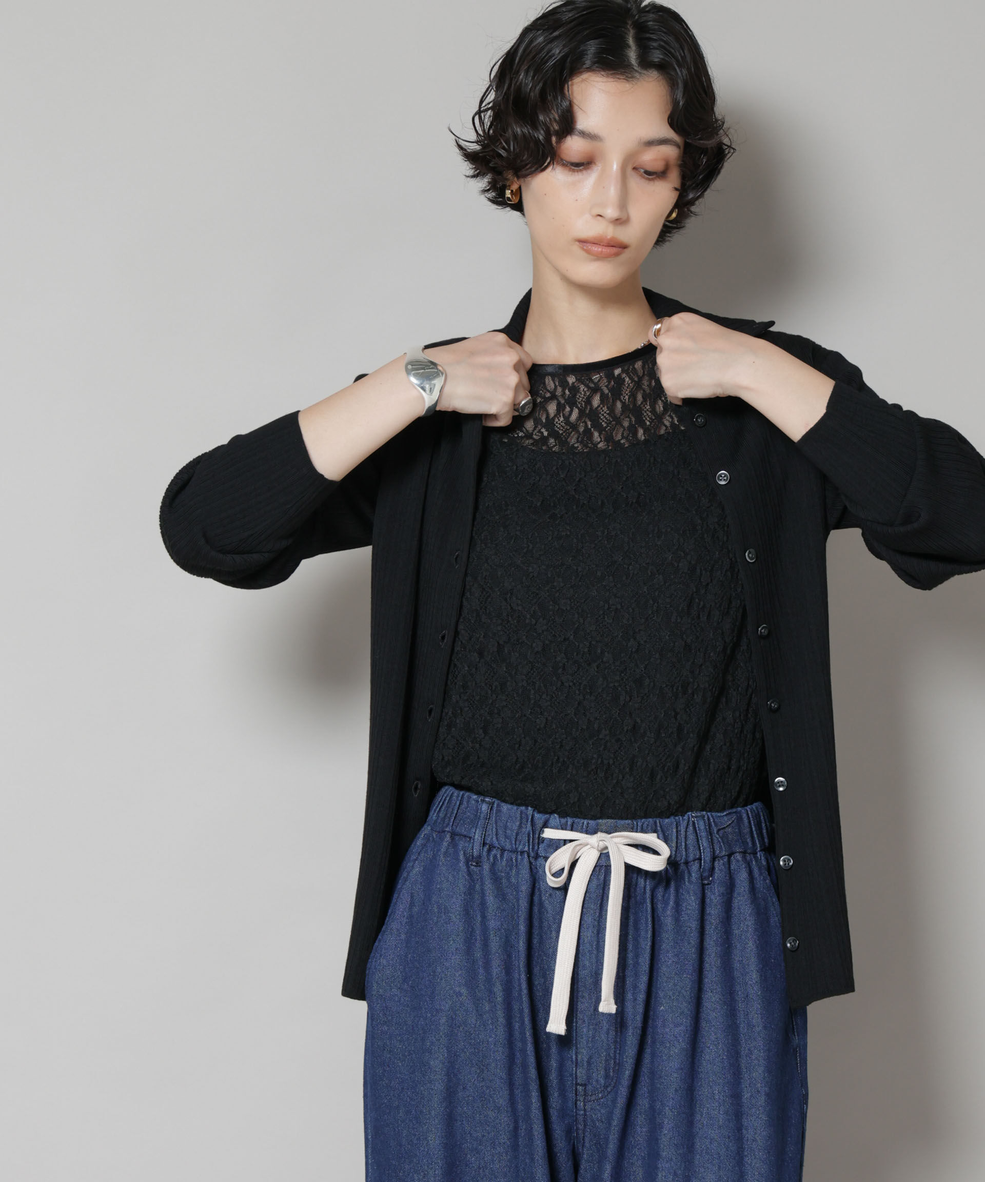 nano･universe「毛玉レスニット3wayリブタートルトップス」|ニット・セーター|