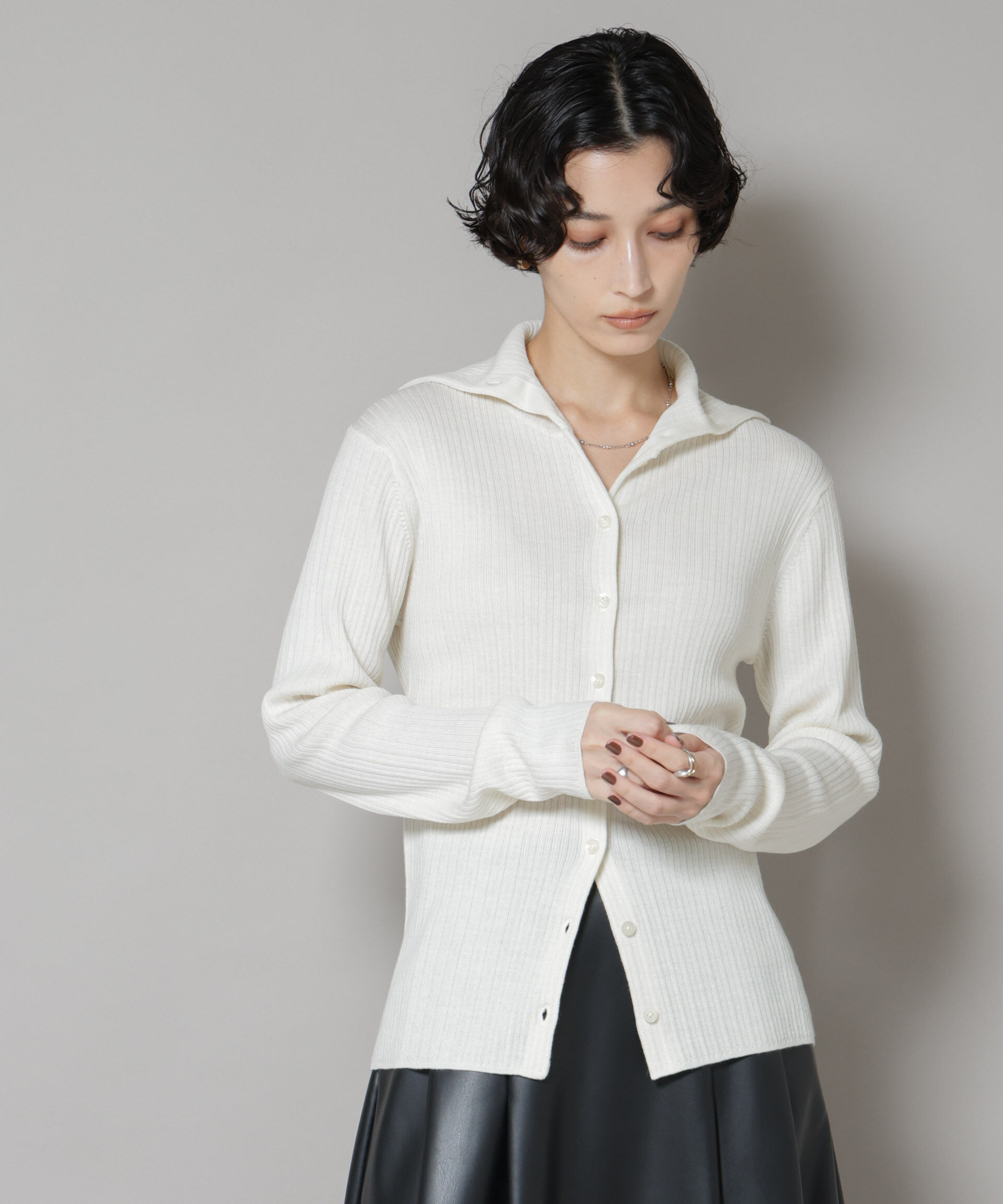 nano･universe「毛玉レスニット3wayリブタートルトップス」|ニット・セーター|