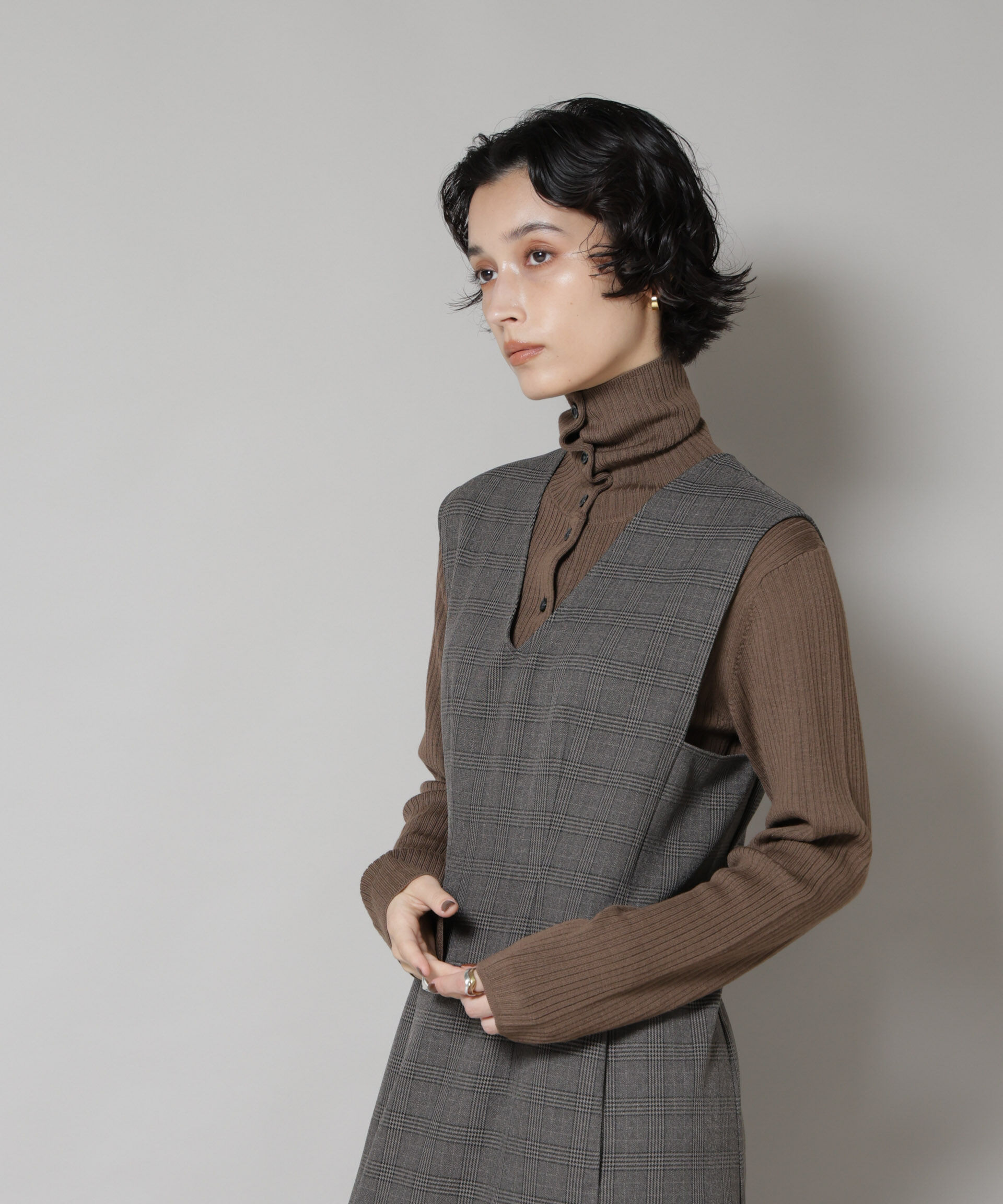 nano･universe「毛玉レスニット3wayリブタートルトップス」|ニット・セーター|