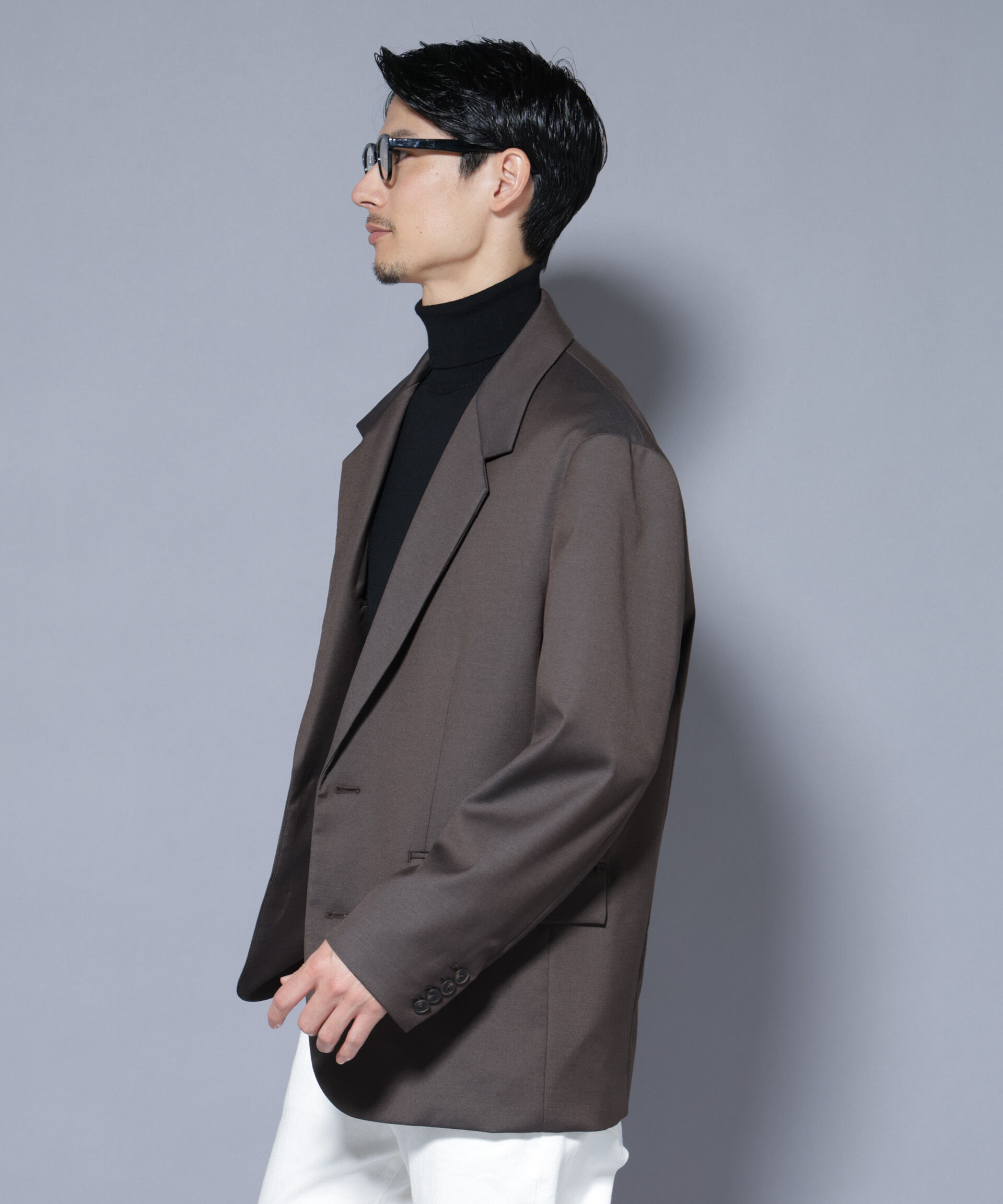 nano･universe「DELEGANTEｴｱﾘｰｻｷｿﾆｰ ｸﾞﾘｯﾀｰｽﾄﾗｲﾌﾟﾃｰﾗｰﾄﾞｼﾞｬ」|テーラードジャケット|