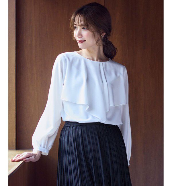 any SiS「【洗える】ケープフリル ブラウス」|シャツ・ブラウス|