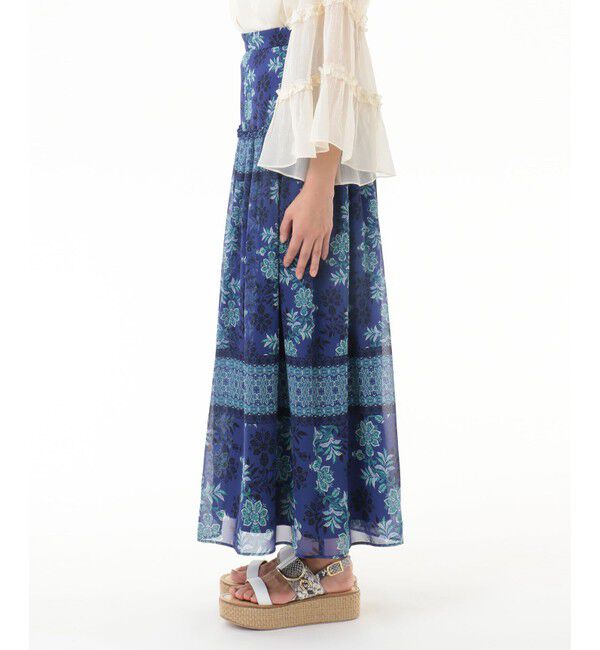 GRACE CONTINENTAL「サラサシフォンロングスカート」|スカート|