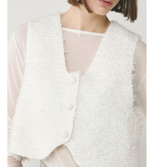  「ツイードショートジレジャケット」|ベスト・ジレ|