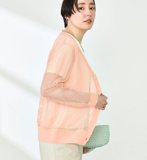 NOLLEY'S「《手洗い可能》メッシュ長袖Vネックカーディガン」|カーディガン|