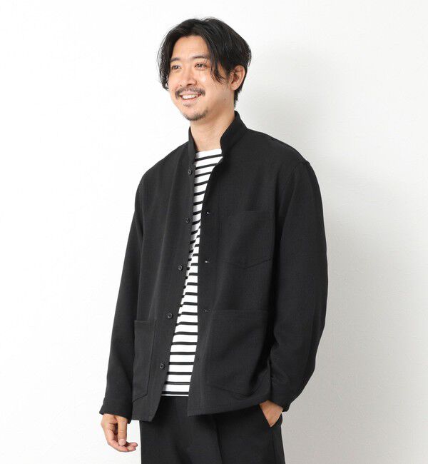 NOLLEY'S goodman「《セットアップ対応》LANATEC ウーステッドサージストレッチ マオカラーシャツブルゾン」|ブルゾン・スタジャン|