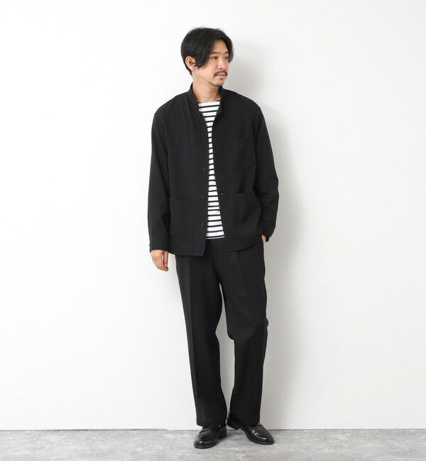 NOLLEY'S goodman「《セットアップ対応》LANATEC ウーステッドサージストレッチ マオカラーシャツブルゾン」|ブルゾン・スタジャン|