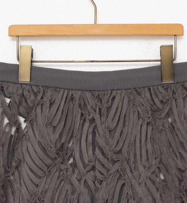 Rie Miller「《セットアップ対応》チュール刺繍タイトスカート」|タイト|