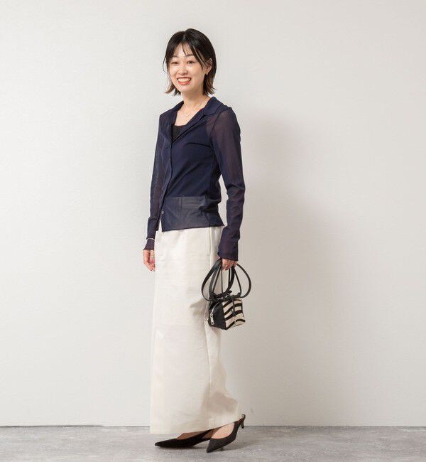 NOLLEY'S「チュール衿付きカットカーディガン」|カーディガン|