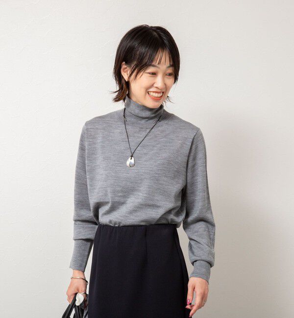 NOLLEY'S「《手洗い可能》《アンサンブル対応》18G天竺ハイネックプルオーバーニット」|ニット・セーター|