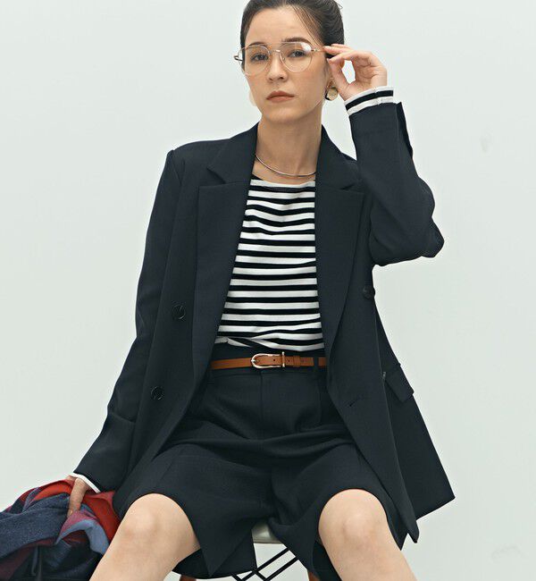 NOLLEY'S「《セットアップ対応》ウォッシャブルウール調ストレッチダブルジャケット」|テーラードジャケット|