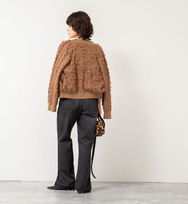 Rie Miller「《手洗い可能》カットジャガードジップアップカーディガン」|カーディガン|