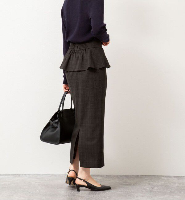NOLLEY'S「ウォッシャブルペプラムタイトミディスカート」|タイト|