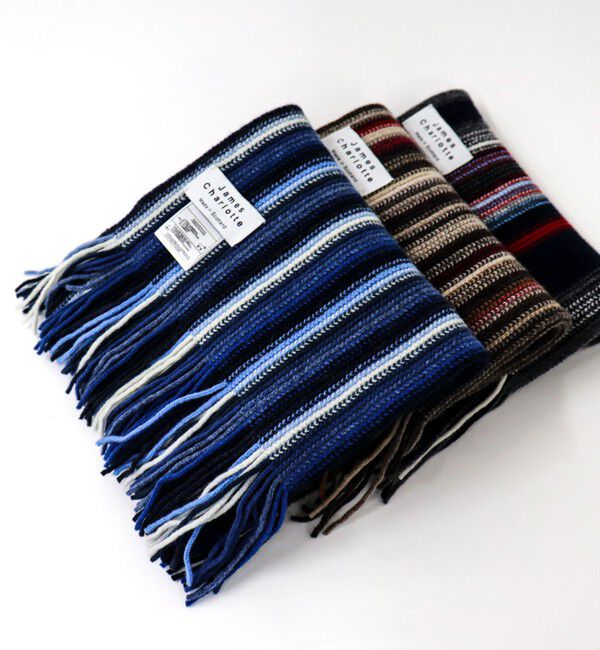 NOLLEY'S goodman「【JAMES CHARLOTTE/ジェームス・シャルロット】Lambswool Russell Muffler 25」|ストール|ブルー系1