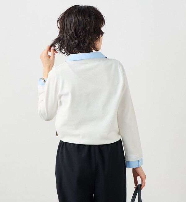 NOLLEY'S sophi「《手洗い可能》シャツレイヤード風スキッパーポロニット」|ニット・セーター|