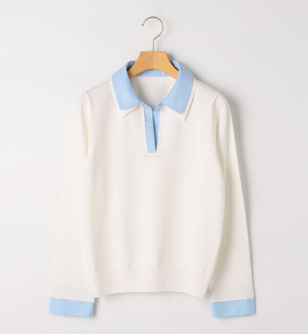 NOLLEY'S sophi「《手洗い可能》シャツレイヤード風スキッパーポロニット」|ニット・セーター|