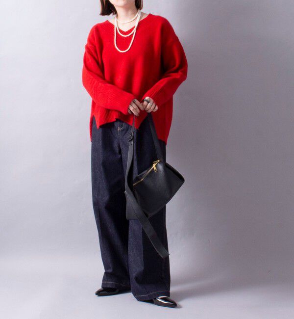 fredy emue「CASHMILE WOOL Vネックプルオーバー（ブローチ付き）」|ニット・セーター|