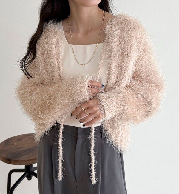 fredy emue「ポリフェザーニットボレロ」|カーディガン|