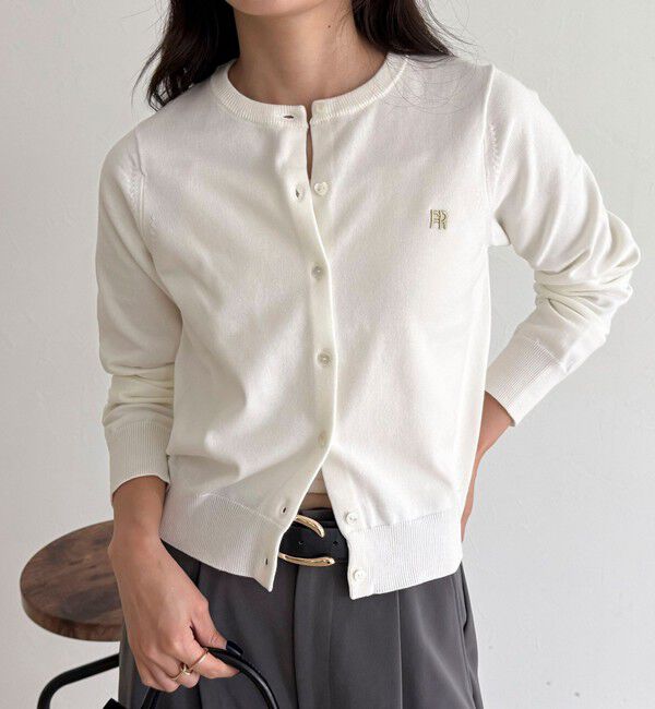 fredy emue「FR刺繍ベーシックカーディガン」|カーディガン|オフホワイト